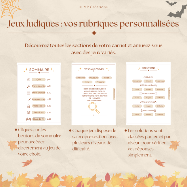 Carnet de jeux - Automnween