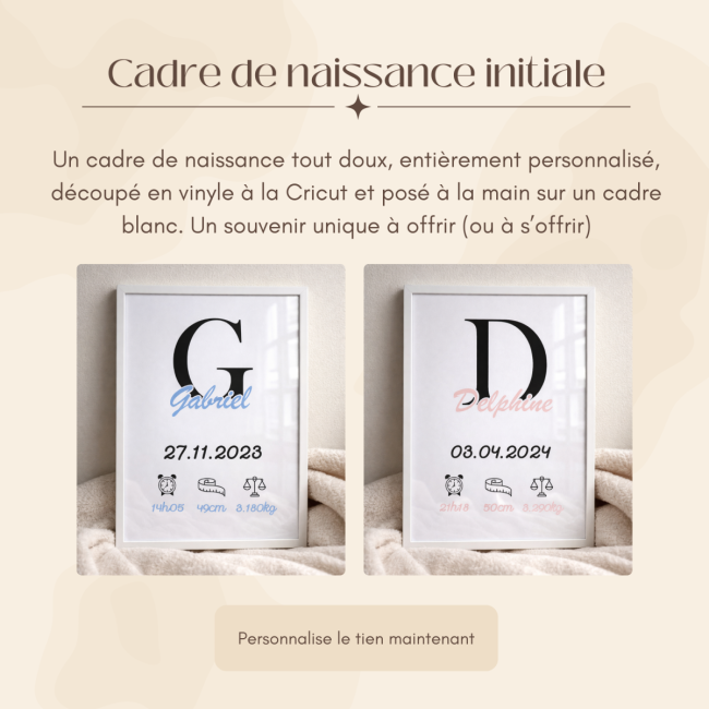 Cadre de naissance - Initiale